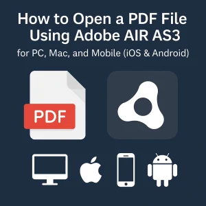 How to Open a PDF File Using Adobe AIR AS3 for PC, Mac, and Mobile (iOS & Android) 1 Open PDF Using Adobe AIR AS3
